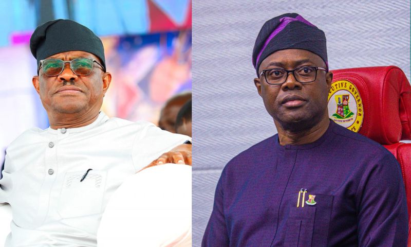 L-R: FCT Minister, Nyesom Wike and Governor of Oyo State Seyi Makinde. [X, formerly Twitter]