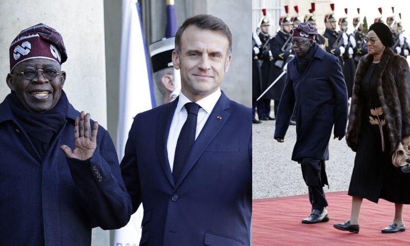 President Emmanuel Macron of France received Nigeria's President Bola Tinubu and First Lady Oluremi Tinubu in Paris. [X, formerly Twitter]