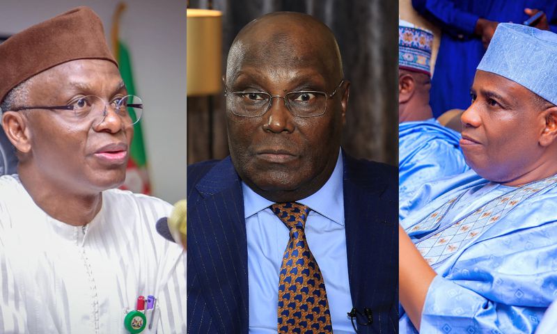 L-R: Nasir El-Rufai, Atiku Abubakar, and Aminu Tambuwal. [Getty Images]