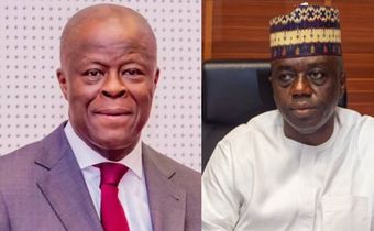 A photo collage featuring the Minister of Finance and the Coordinating Minister of the Economy, Wale Edun (L), and the Accountant General of the Federation, Shamseldeen B. Ogunjimi (R).