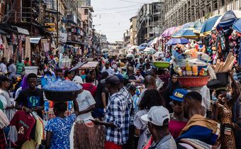 Shoppers and traders in a congested street market in Lagos, Nigeria, on Monday, July 17, 2023. [Getty Images]