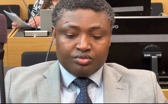 Simon Ekpa during his appearance at the Päijät-Häme district court on Friday, May 30, 2025.