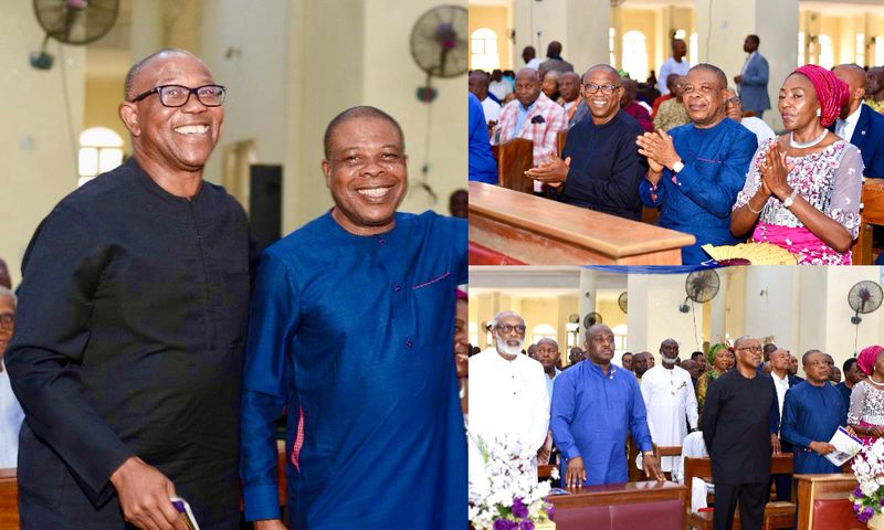 L-R: Mr Peter Obi and the celebrant, former governor of Imo State, Emeka Ihedioha. [Facebook]