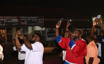 As the clock struck midnight, revelers poured outside to witness a breathtaking fireworks display that lit up the industrial area sky.