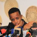 Agather Atuhaire at the press conference in Nairobi