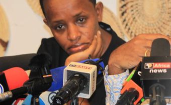 Agather Atuhaire at the press conference in Nairobi