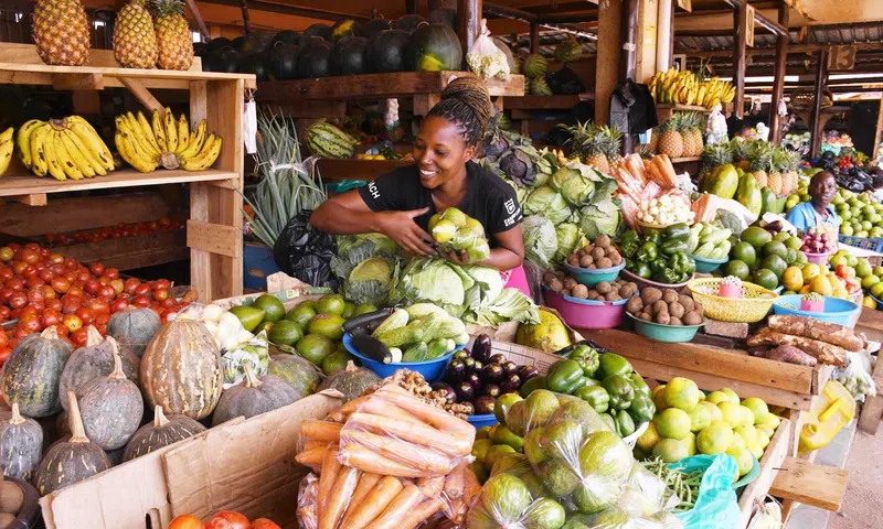 A Ugandan woman at her business