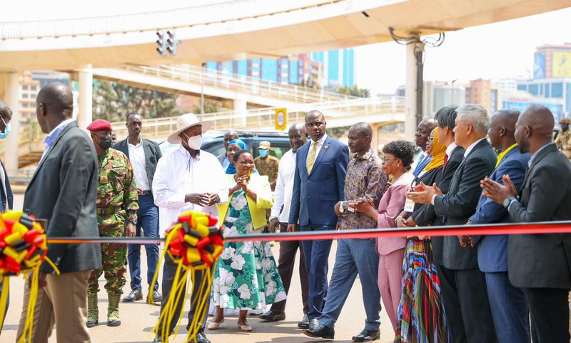 President Museveni launched the Kampala Flyover Project at Clock Tower.