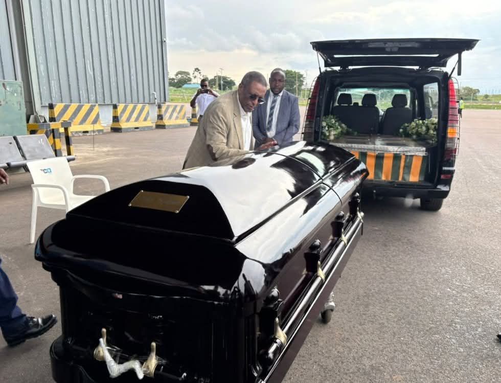 Cedric Babu 's body on arrival from Nairobi (courtesy photos)