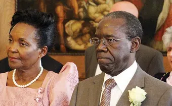 Mohan Musisi Kiwanuka with his first wife Beatrice Kavuma Kiwanuka