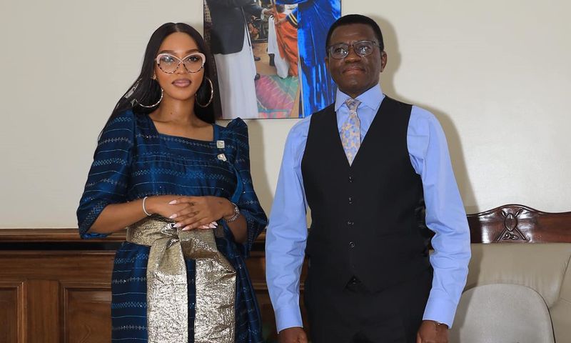 Charles Peter Mayiga met with Spice Diana at his office in Bulange