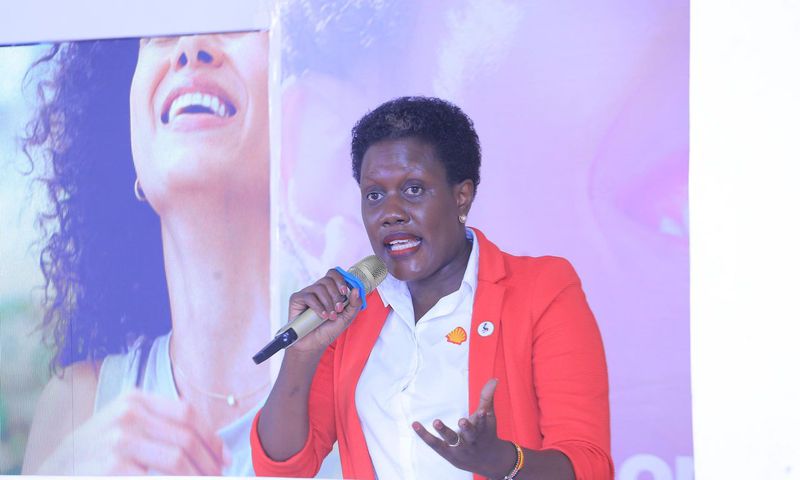 Joanita Menya Mukasa, Managing Director at Vivo Energy Uganda addressing the suppliers at the third Annual Shell Select Suppliers Conference.