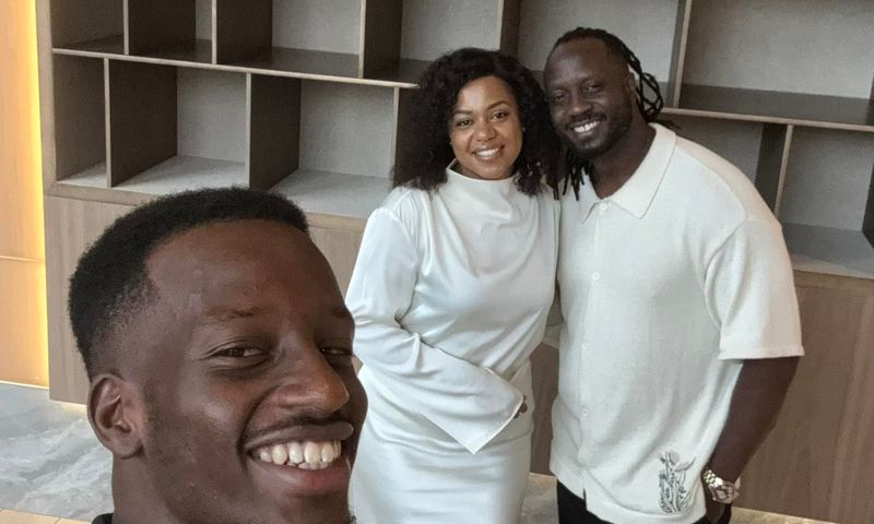 Alpha Ssali with his parents