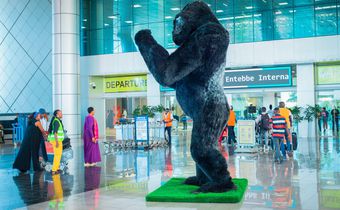 Ruhondeza sculpture at Entebbe Airport