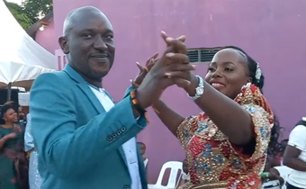 Sanyu Robinah with her husband Pascal Mweruka at the function