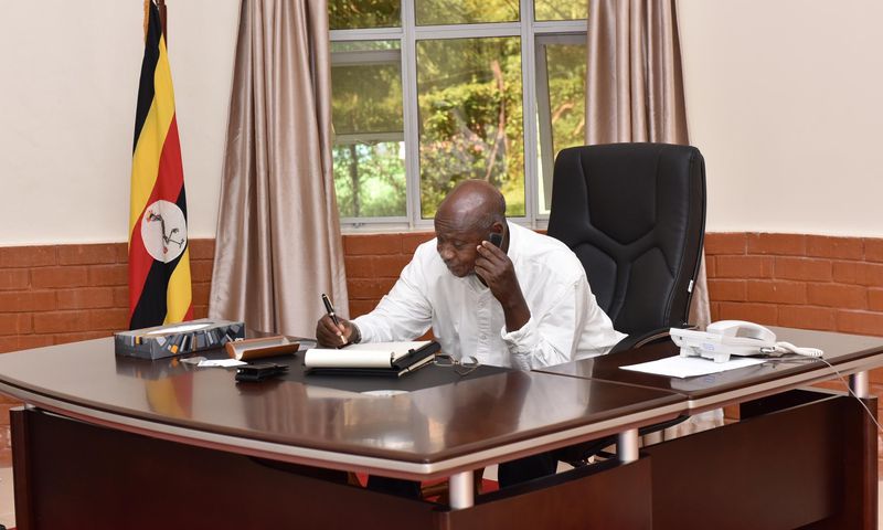 President Yoweri Museveni on call
