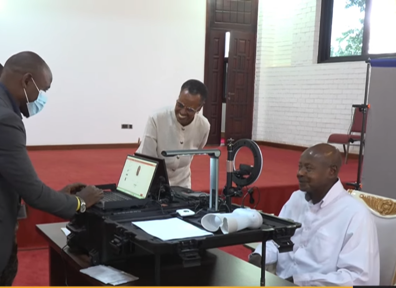 President Yoweri Museveni and First Lady Janet had their national IDs renewed