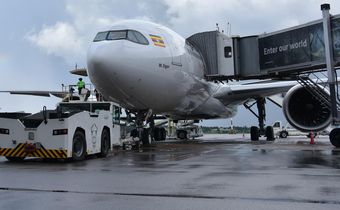 One of two Uganda Airlines' A330-800 NEOs