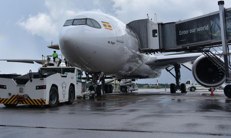One of two Uganda Airlines' A330-800 NEOs