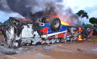 YY Bus caught fire recently