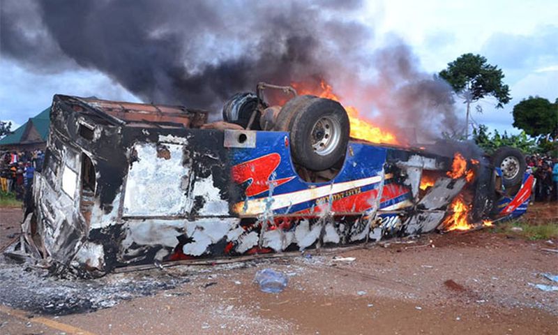 YY Bus caught fire recently