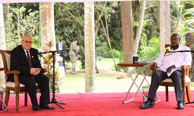 President Yoweri Museveni met with Algeria’s Minister of Agriculture and Rural Development, Youcef Cherfa.
