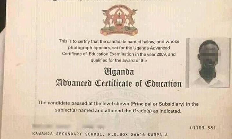 A Uneb certificate