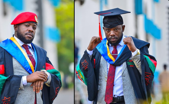 David Musiri, the Head of the People Power Students Wing, was among the graduands at Makerere University's 75th graduation ceremony, held at the iconic Freedom Square.