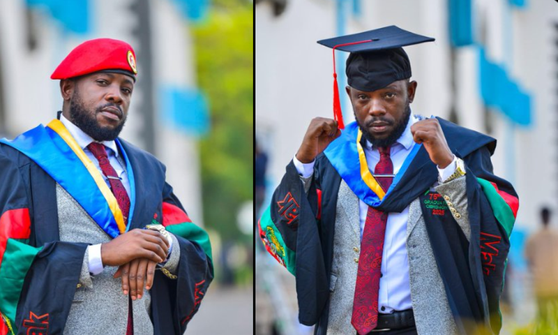 David Musiri, the Head of the People Power Students Wing, was among the graduands at Makerere University's 75th graduation ceremony, held at the iconic Freedom Square.