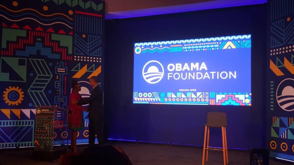Manuela Mulondo with President Obama