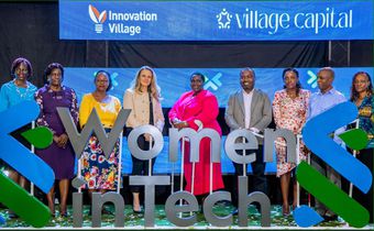 Team from Standard Chartered and Innovation Village shared a picture moment with the Chief Guest - Hon Asamo during the launch of Women in Tech Program