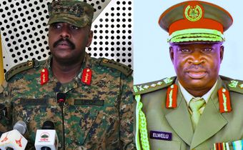 Gen Muhoozi Kainerugaba and Lt  Gen Peter Elwelu
