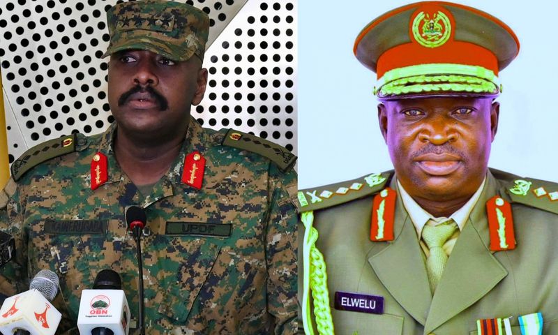 Gen Muhoozi Kainerugaba and Lt  Gen Peter Elwelu