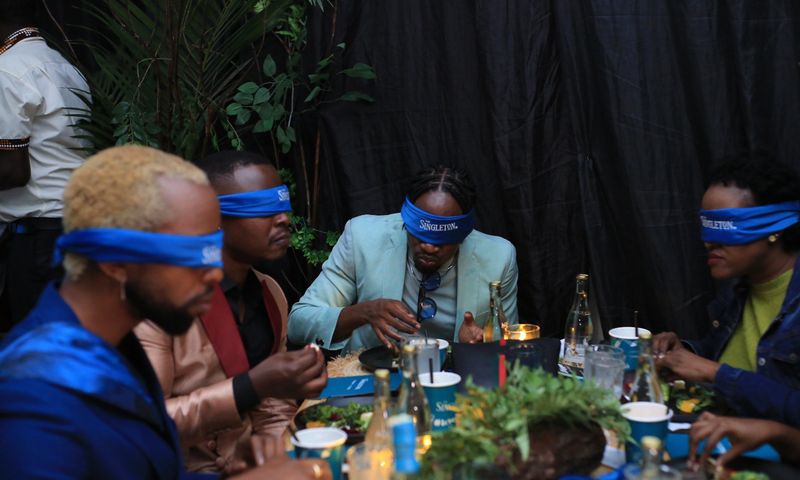 Diners, thrilled by the challenge of relying on all senses but sight, embraced the experience with enthusiasm.