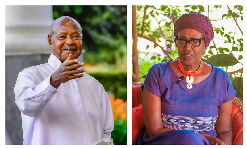President Museveni and Winnie Byanyima