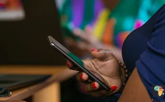 A person using social media