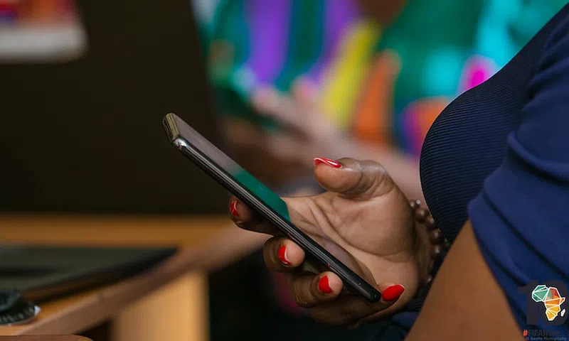 A person using social media
