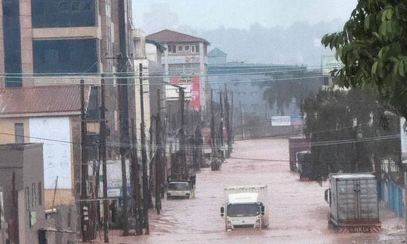 A scene from one of the flooded areas