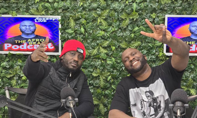 Adesope Olajide with Bebe Cool in London recently