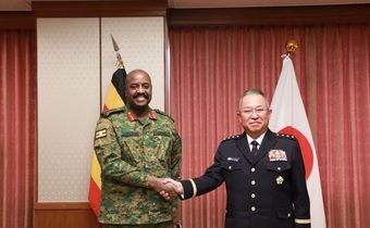 Gen. Muhoozi Kainerugaba met with Gen Yoshihide Yoshida, the Chief of Staff of the Japan Self-Defence Force.