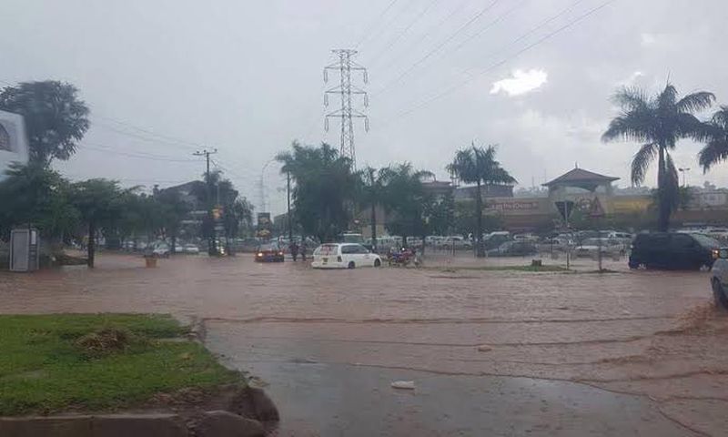 Police have urged the public to avoid unnecessary movement during heavy rain and advised boda boda riders to wait for water levels to subside before attempting to cross flooded roads.