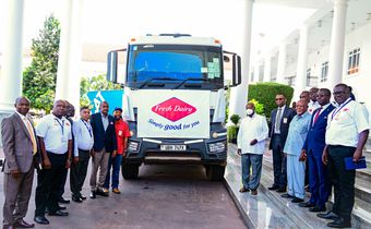 President Yoweri Museveni flagged off the first milk shipment to Algeria