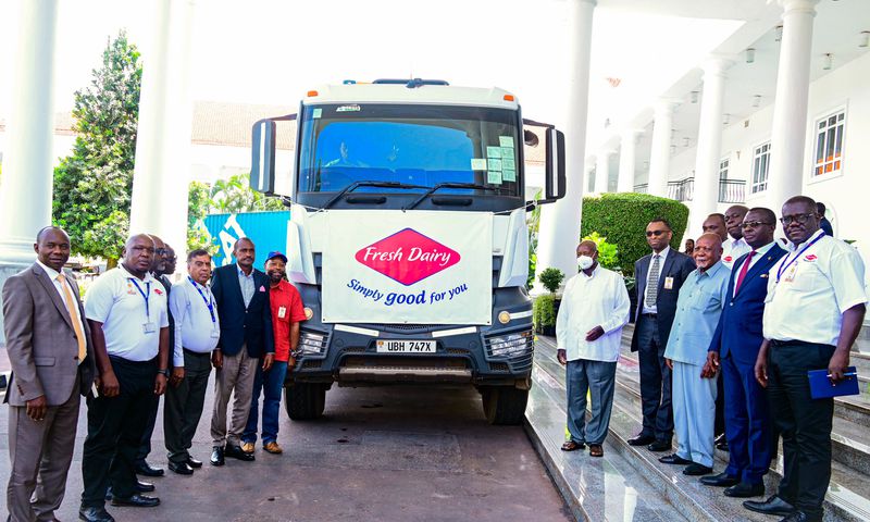 President Yoweri Museveni flagged off the first milk shipment to Algeria