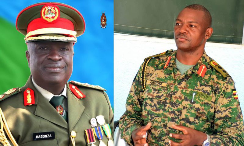 Brigadier General Chris Bagonza and Colonel Nelson Ahebwa