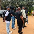 Security teams and organizers at the venue