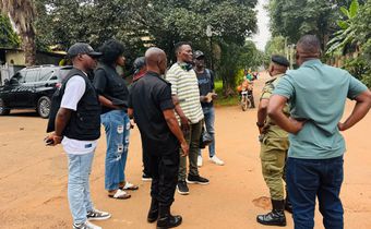 Security teams and organizers at the venue