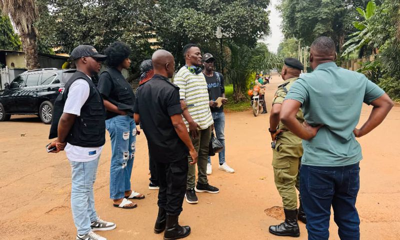 Security teams and organizers at the venue