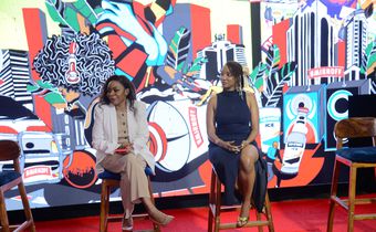 (L-R) Judie Nandekya the Smirnoff Brand Manager and Natasha Karungi the team lead of the Smirnoff Art Project