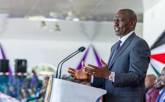 President William Ruto during the Labour Day celebrations at Uhuru Gardens
