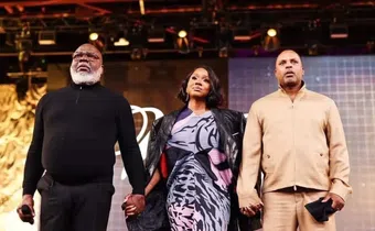 TD Jakes, his daughter Sarah Jakes and her husband Touré Roberts